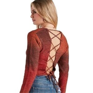 Windsor Autumn Spice Lace-Up Sweater 💕